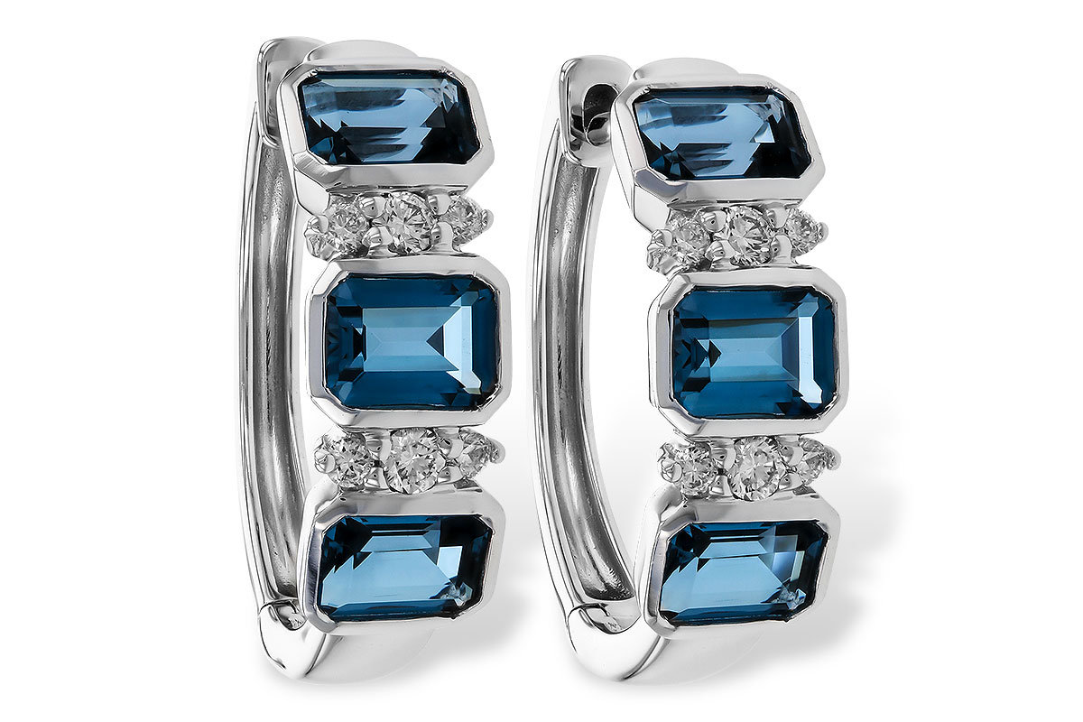 A274-66254: EARRINGS 1.37 TW LONDON BLUE TOPAZ 1.48 TGW