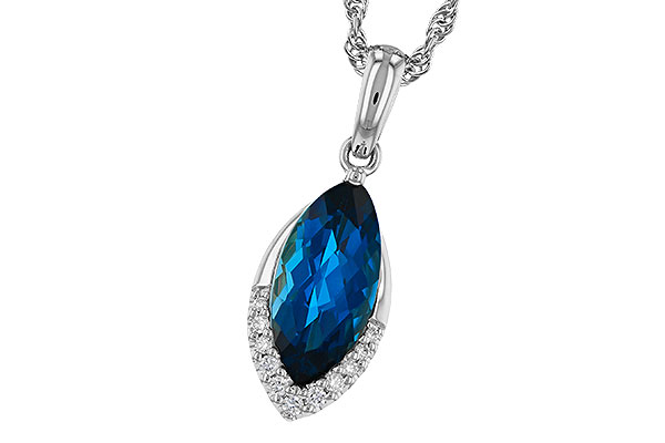 B274-71727: NECK 2.14 LONDON BLUE TOPAZ 2.20 TGW (12x6MM MQ)