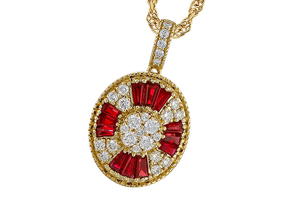 D274-70817: NECKLACE .54 TW RUBY .78 TGW