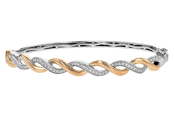 E189-24372: BANGLE BRACELET .42 TW (ROSE & WG)