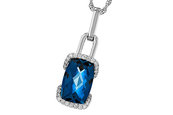 E274-72581: NECK 3.75 LONDON BLUE TOPAZ 3.90 TGW (12x8MM LBT)