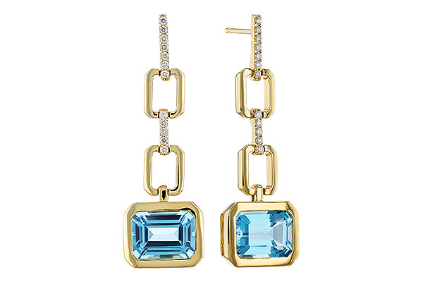 F274-68926: EARRINGS 3.20 BLUE TOPAZ 3.32 TGW (8x6MM BT)