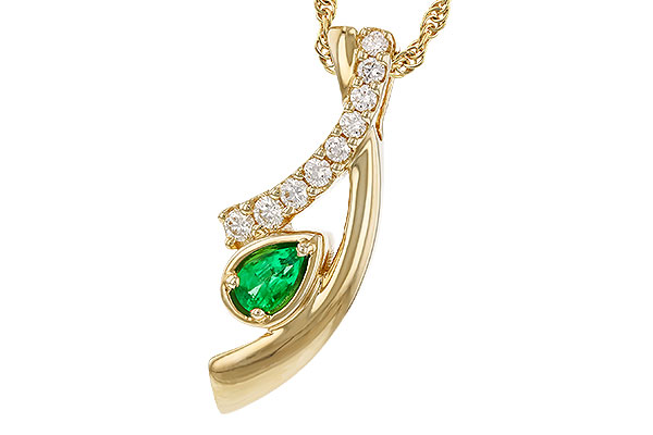 F274-69835: NECKLACE .17 EMERALD .34 TGW (5x3 EMER)