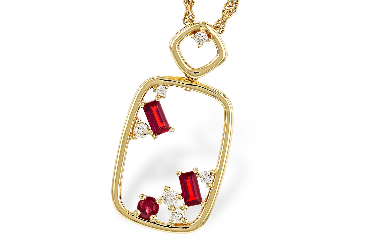 F274-69863: NECKLACE .33 TW RUBY .44 TGW