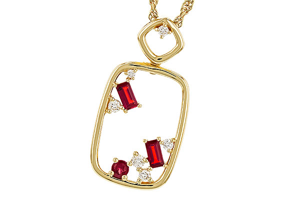F274-69863: NECKLACE .33 TW RUBY .44 TGW
