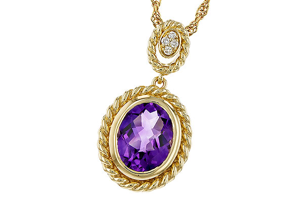 F274-72581: NECKLACE 1.38 AMETHYST 1.40 TGW (9x7MM AMY)