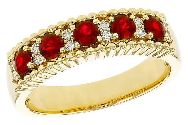 F274-72617: LDS WED RG .60 TW RUBY .72 TGW