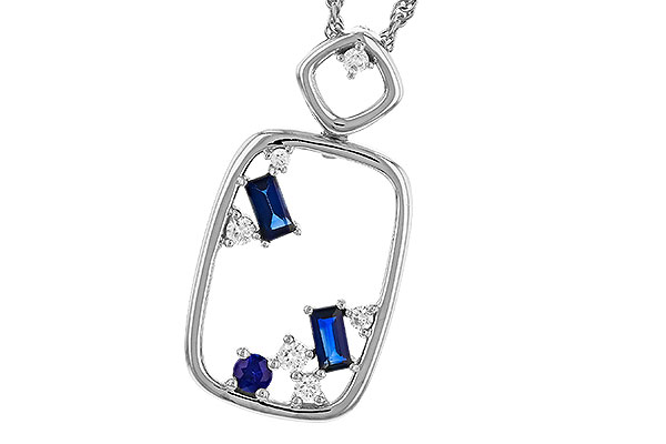 G274-69863: NECKLACE .35 TW SAPPHIRE .46 TGW