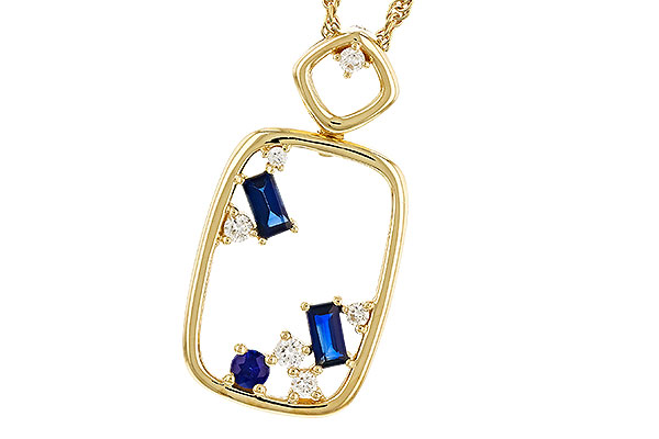 G274-69863: NECKLACE .35 TW SAPPHIRE .46 TGW