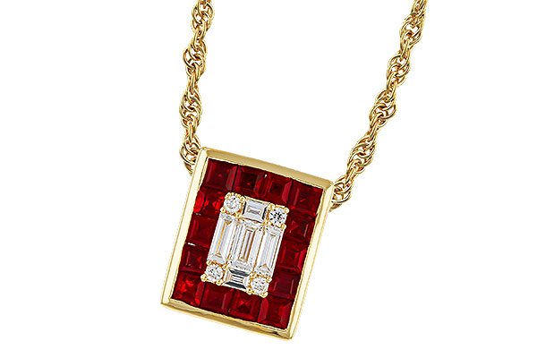 H274-71690: NECKLACE .82 RUBY TW 1.00 TGW