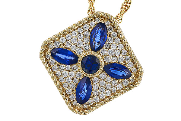 K274-68926: NECKLACE .89 TW SAPPHIRE 1.20 TGW