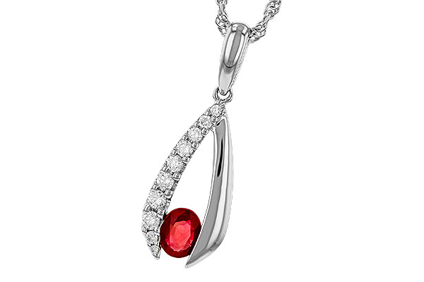 K274-68999: NECKLACE .34 RUBY .50 TGW (5x4 RUBY)