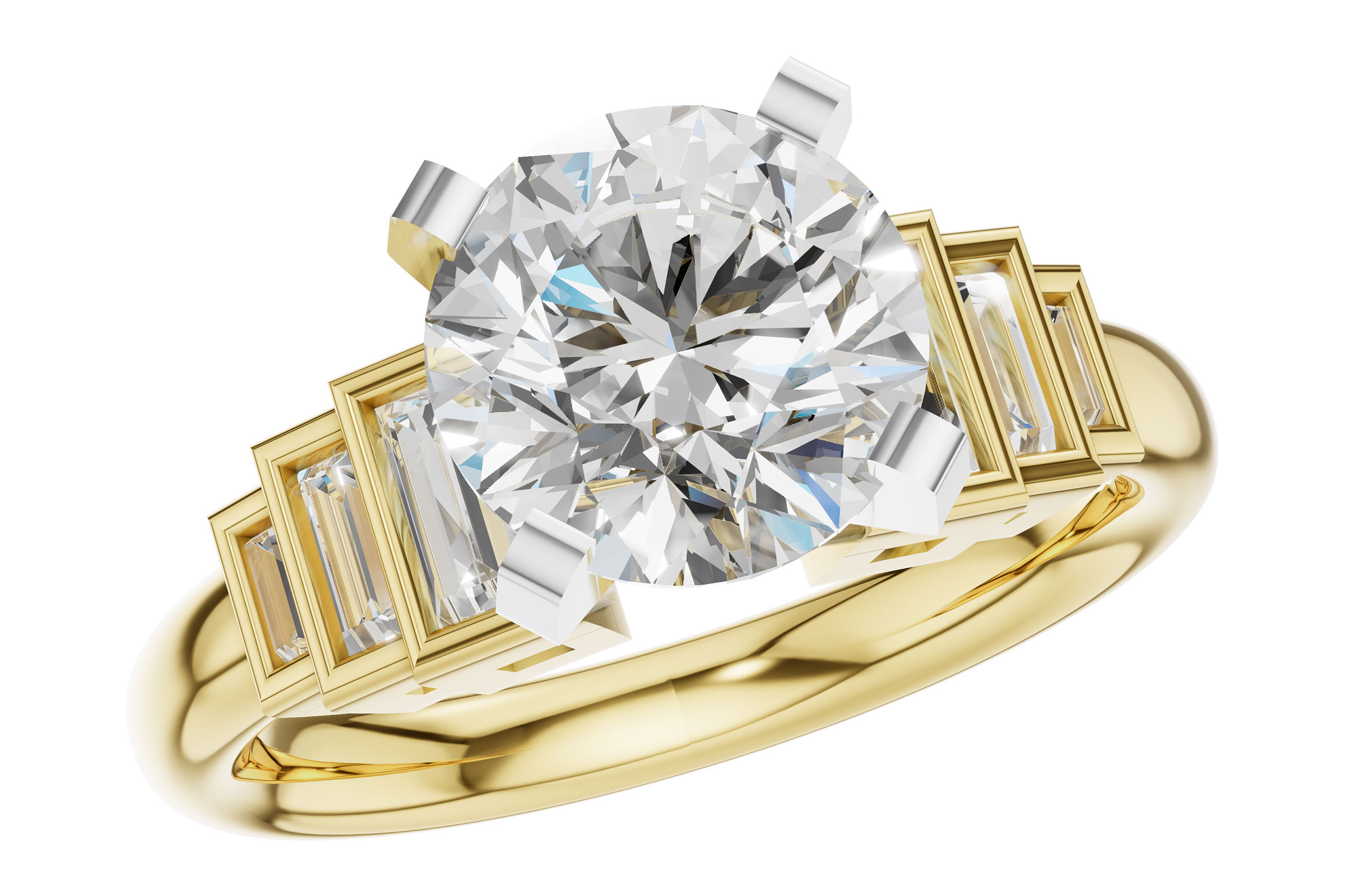 K275-56199: LDS SEMI DIA RG .26 TW BAGUETTES