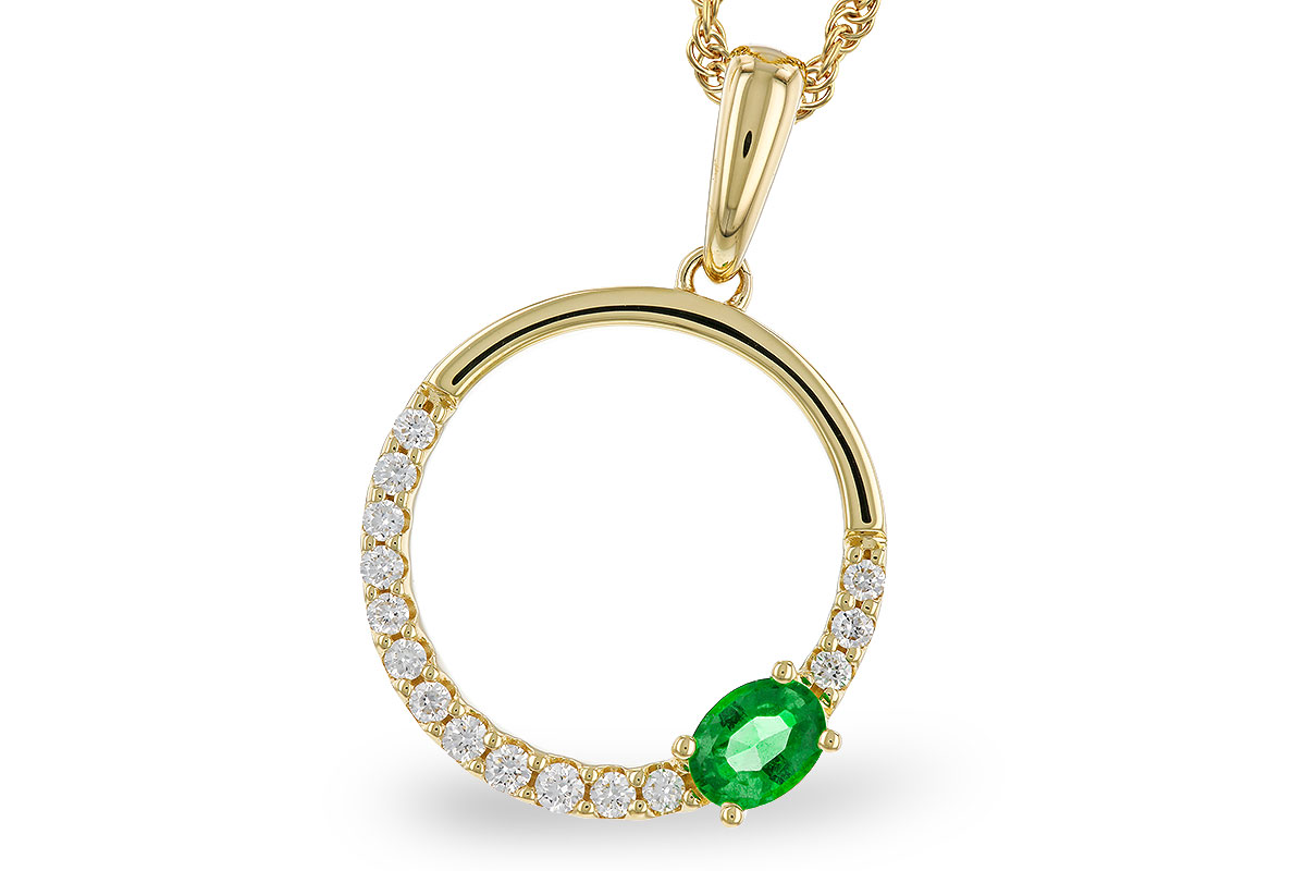 L274-67117: NECKLACE .19 EMERALD .34 TGW