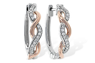 M190-12580: EARRINGS .15 TW (ROSE & WG)