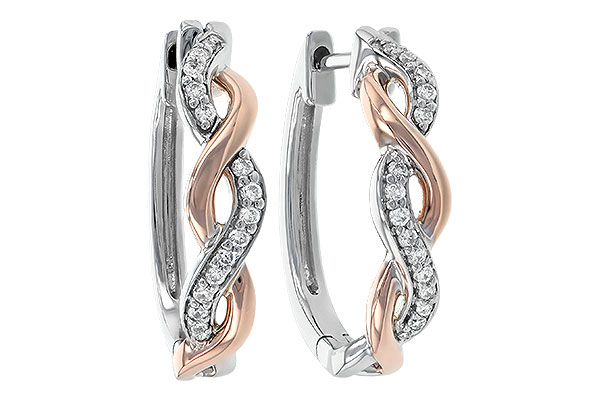 M190-12580: EARRINGS .15 TW (ROSE & WG)