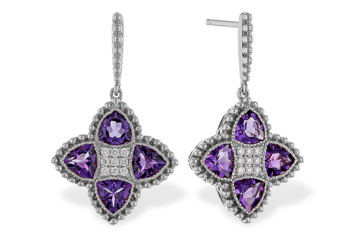 M274-68917: EARRINGS 1.41 AMETHYST 1.50 TGW