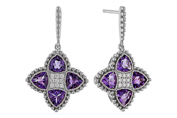 M274-68917: EARRINGS 1.41 AMETHYST 1.50 TGW